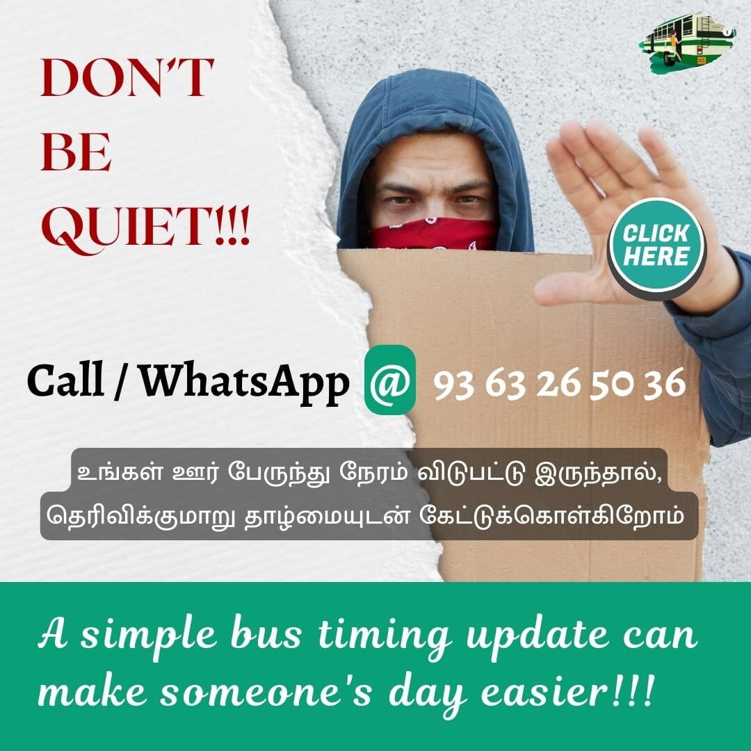 Click to WhatsApp about the missing bus timings